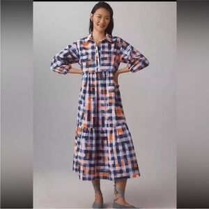 Anthropologie The Bettina Tiered Shirt Dress by Maeve Size M!